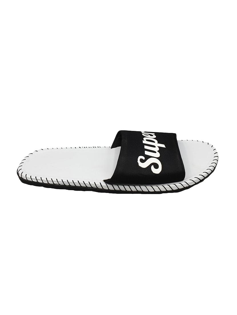 black fabric slip on flip flops - 16833087 - Zoom Image - 3