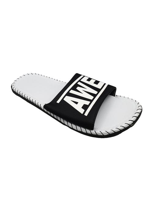 black fabric slip on flip flops - 16833092 - Standard Image - 1