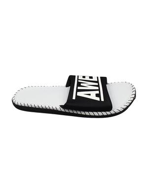 black fabric slip on flip flops - 16833092 - Standard Image - 2