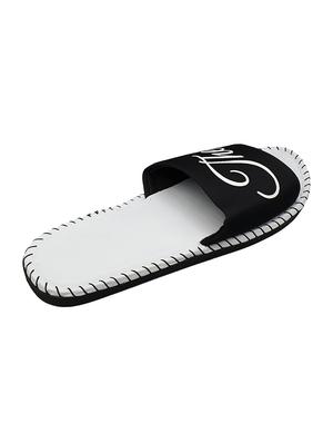 black fabric slip on flip flops - 16833093 - Standard Image - 4