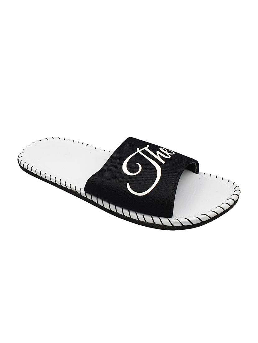 black fabric slip on flip flops - 16833093 - Zoom Image - 2