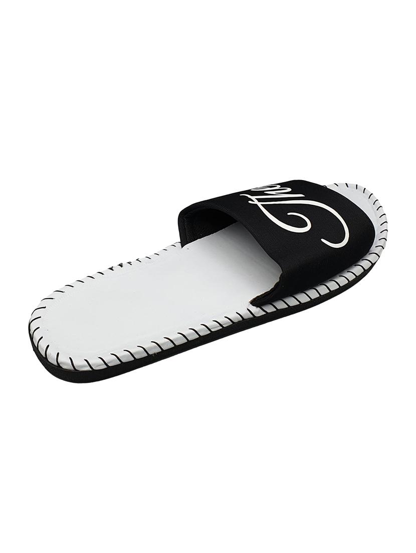 black fabric slip on flip flops - 16833093 - Zoom Image - 4