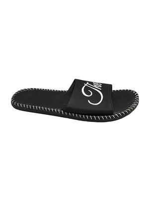 black fabric slip on flip flops - 16833094 - Standard Image - 3