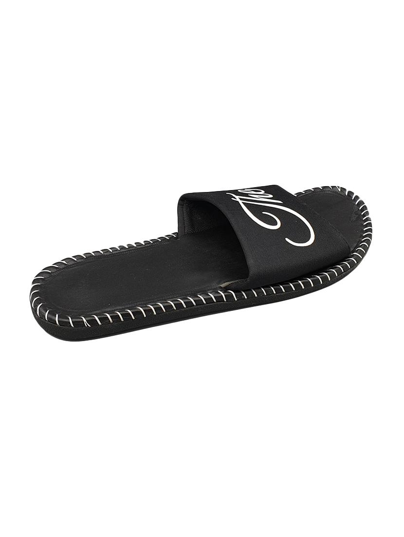 black fabric slip on flip flops - 16833094 - Zoom Image - 4