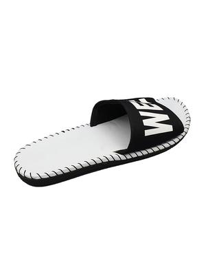 black fabric slip on flip flops - 16833095 - Standard Image - 4