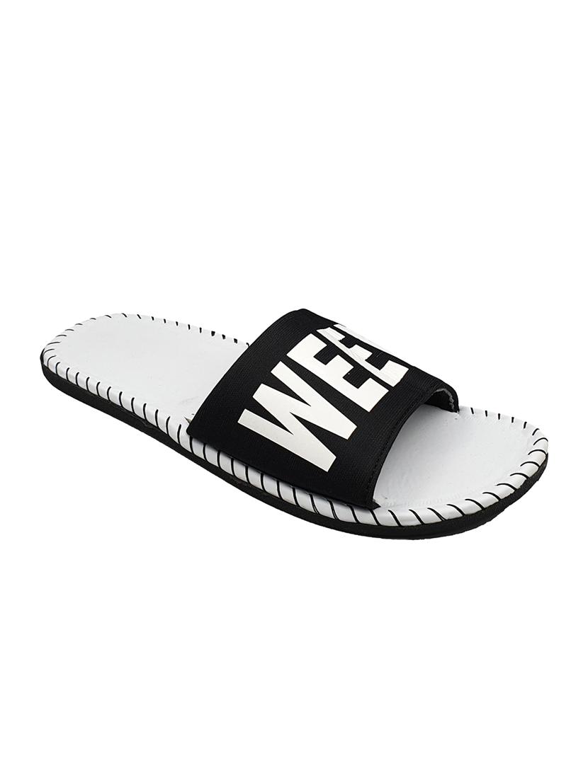 black fabric slip on flip flops - 16833095 - Zoom Image - 2