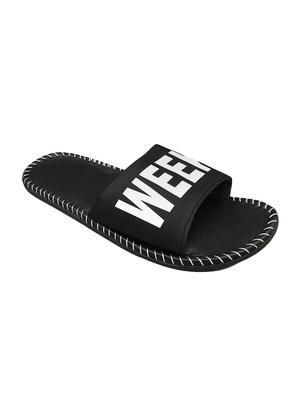 black fabric slip on flip flops - 16833096 - Standard Image - 2