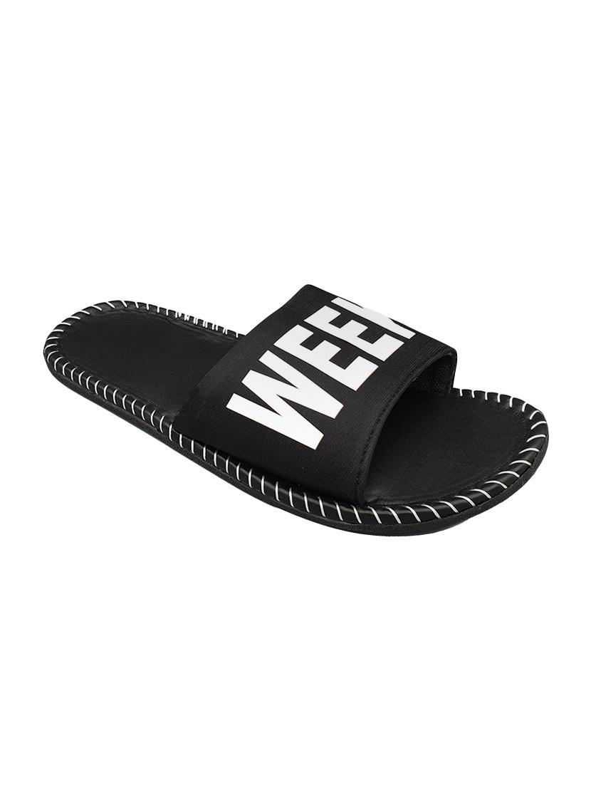 black fabric slip on flip flops - 16833096 - Zoom Image - 2