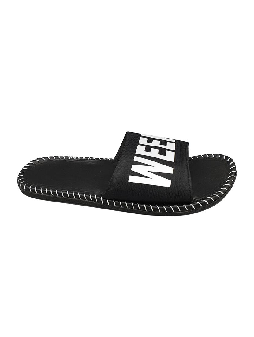 black fabric slip on flip flops - 16833096 - Zoom Image - 3