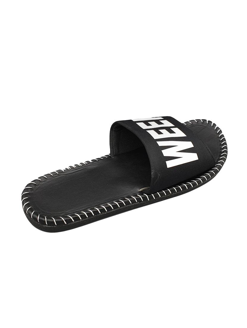 black fabric slip on flip flops - 16833096 - Zoom Image - 4
