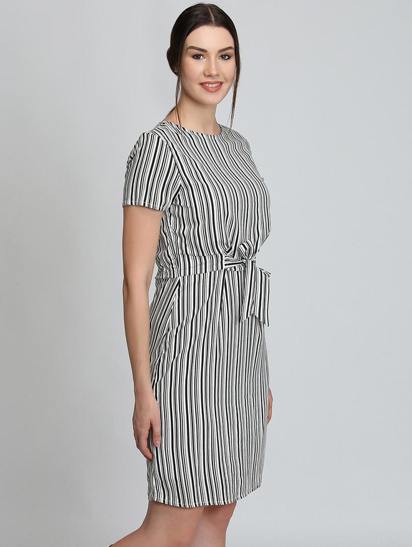 tie front striped sheath dress - 16833108 - Zoom Image - 2