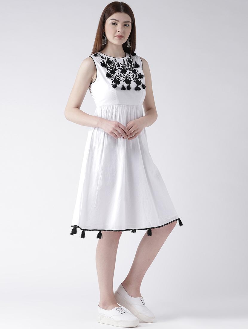 tassel detail a-line dress - 16833116 - Zoom Image - 2