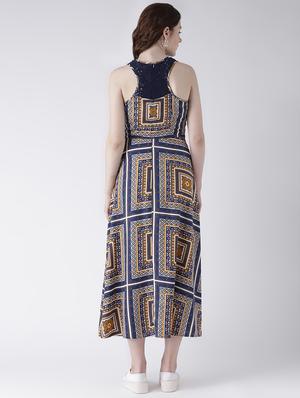 lace panel printed maxi dress - 16833117 - Standard Image - 3