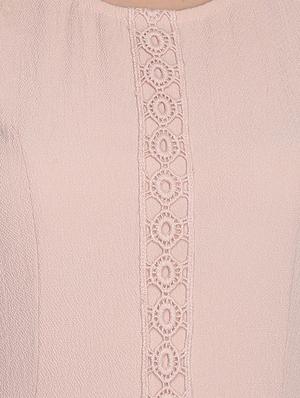 round neck lace insert a-line dress - 16833129 - Standard Image - 4