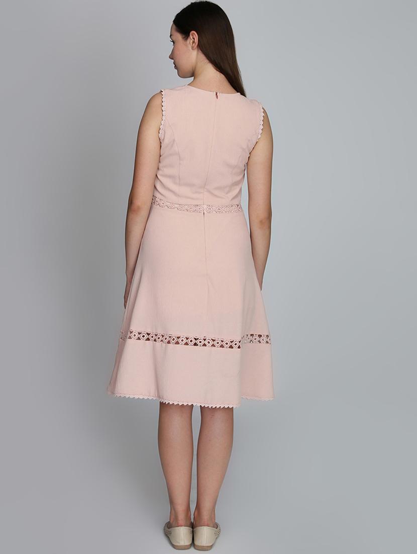 round neck lace insert a-line dress - 16833129 - Zoom Image - 3