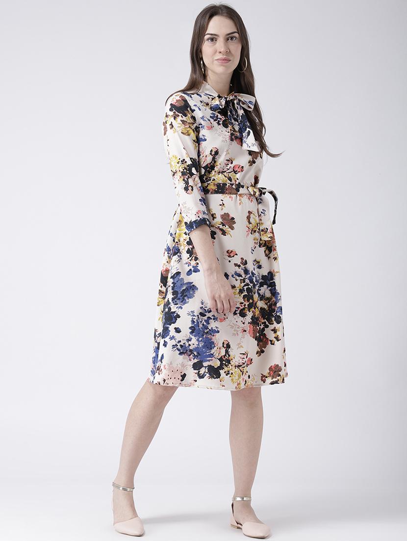 tie up neck floral a-line dress - 16833135 - Zoom Image - 1