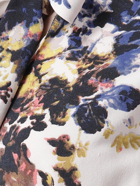tie up neck floral a-line dress - 16833135 - Zoom Image - 4