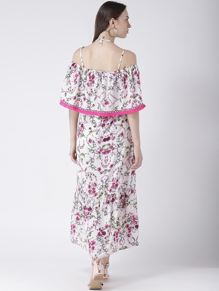 halter neck floral a-line dress - 16833136 - Zoom Image - 3