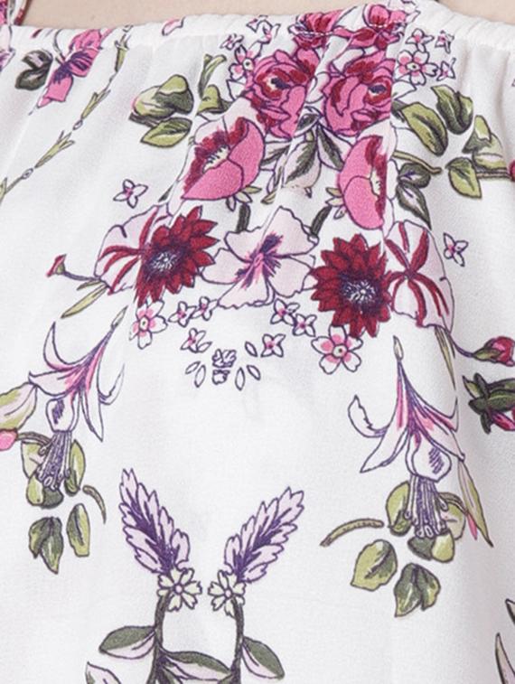 halter neck floral a-line dress - 16833136 - Zoom Image - 4