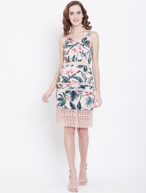 laced hem tropical dress - 16833146 - Standard Image - 4