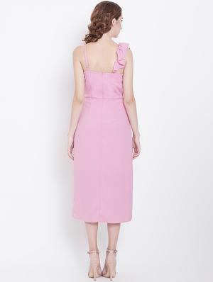 ruffle detail wrap sheath dress - 16833148 - Standard Image - 3