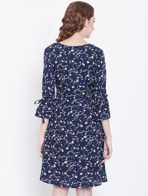 navy blue polyester aline dress - 16833155 - Standard Image - 3