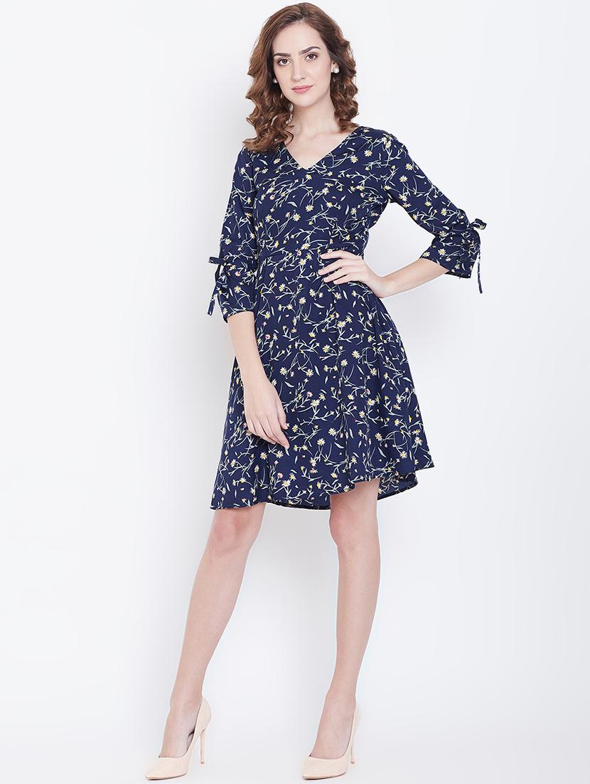 navy blue polyester aline dress - 16833155 - Zoom Image - 4