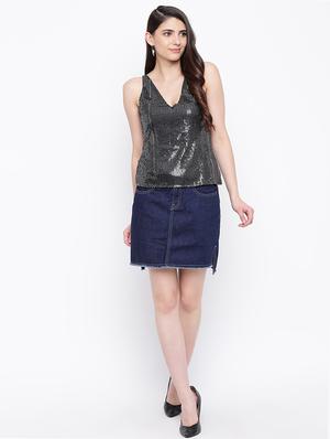 black polyester regular top - 16833164 - Standard Image - 4