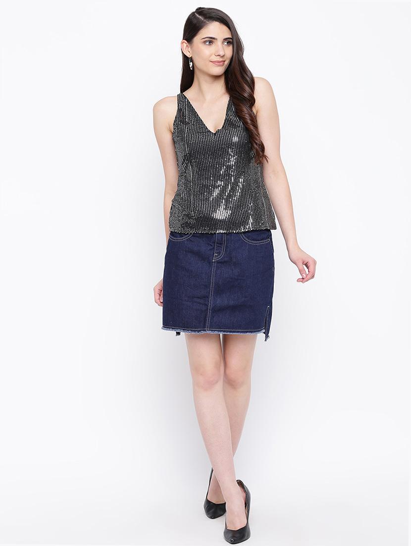 black polyester regular top - 16833164 - Zoom Image - 4