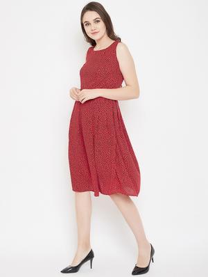 round neck animal a-line dress - 16833168 - Standard Image - 2
