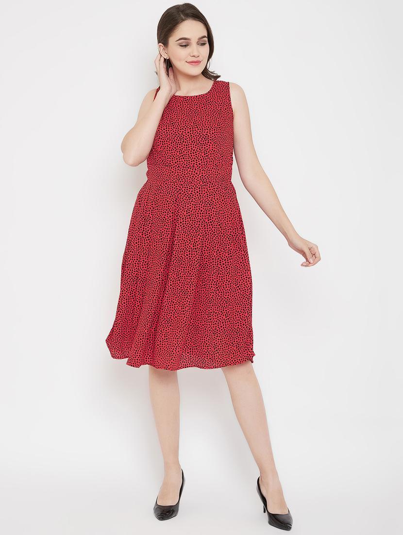 round neck animal a-line dress - 16833168 - Zoom Image - 1