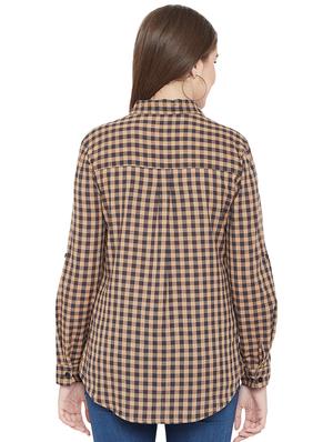 embroidered detail gingham checkered shirt - 16833180 - Standard Image - 3