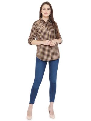 embroidered detail gingham checkered shirt - 16833180 - Standard Image - 4