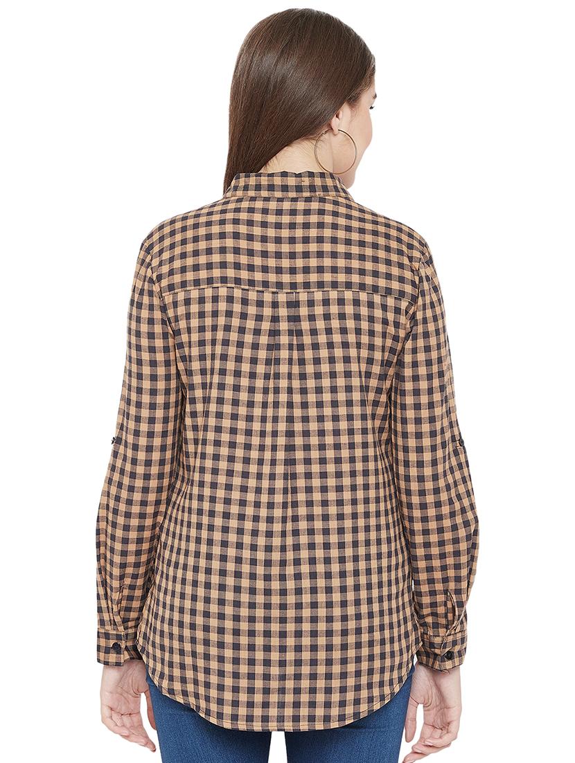 embroidered detail gingham checkered shirt - 16833180 - Zoom Image - 3