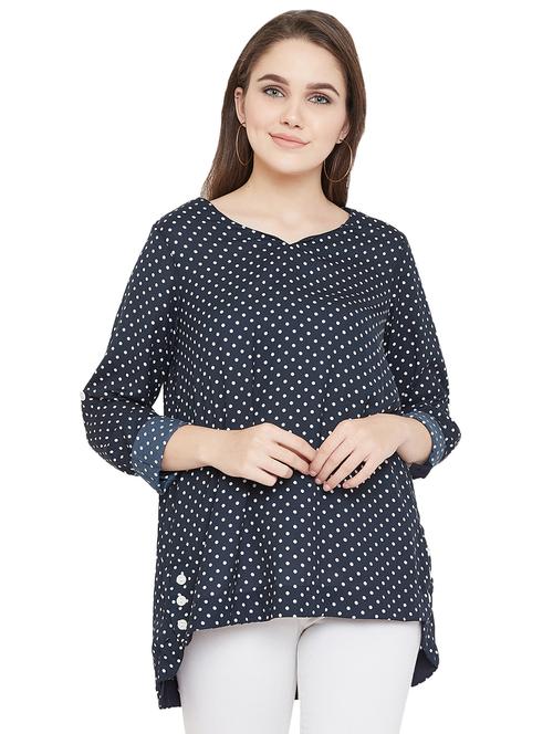 high low polka dot top - 16833188 - Standard Image - 1