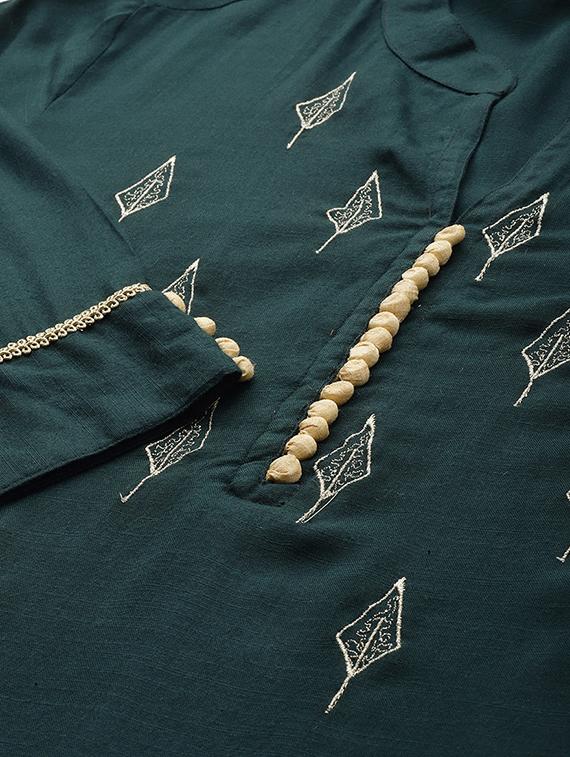 embroidered kurta palazzo set - 16833260 - Zoom Image - 5