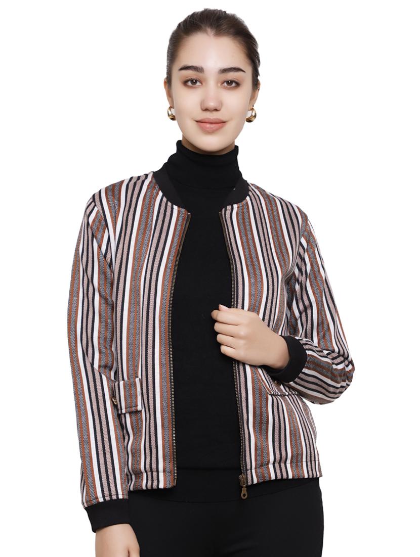 contrast bind striped jacket - 16833328 - Zoom Image - 1