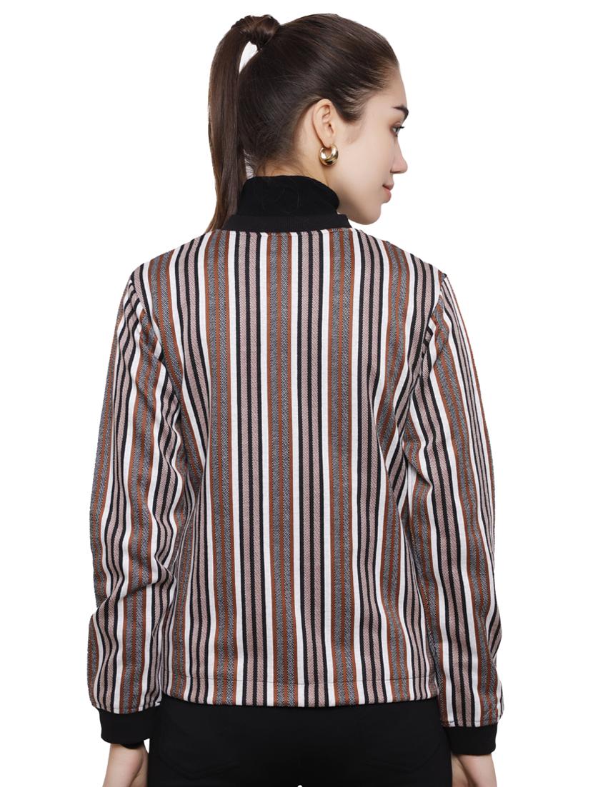 contrast bind striped jacket - 16833328 - Zoom Image - 3