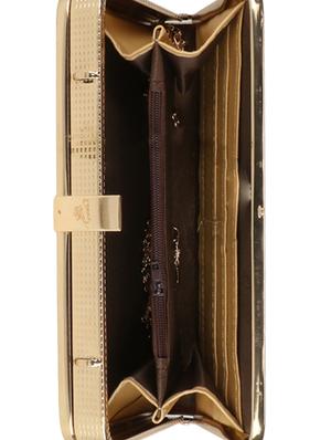 gold leatherette box clutch - 16833382 - Standard Image - 3