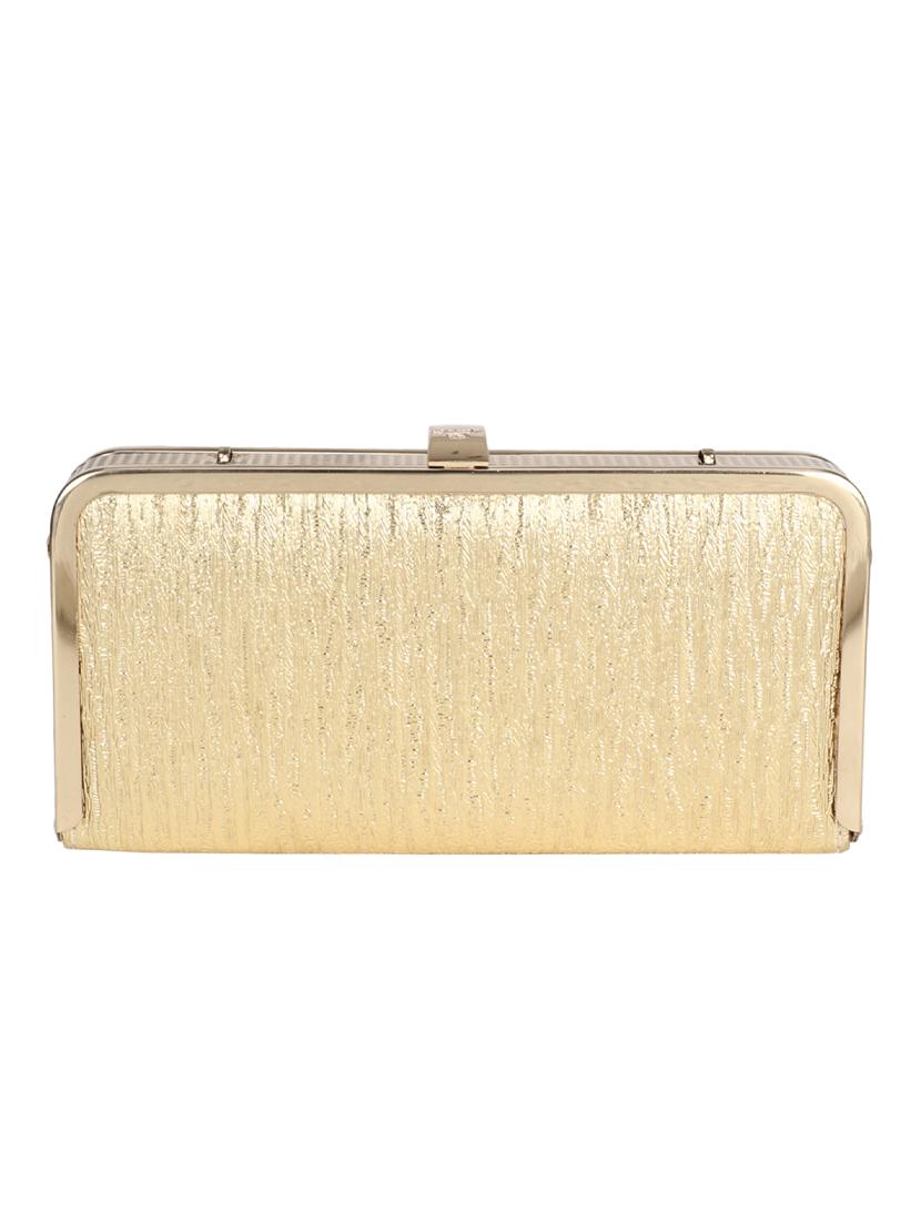 gold leatherette box clutch - 16833382 - Zoom Image - 2