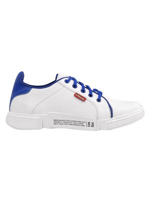 white leatherette lace up sneakers - 16833386 - Standard Image - 2