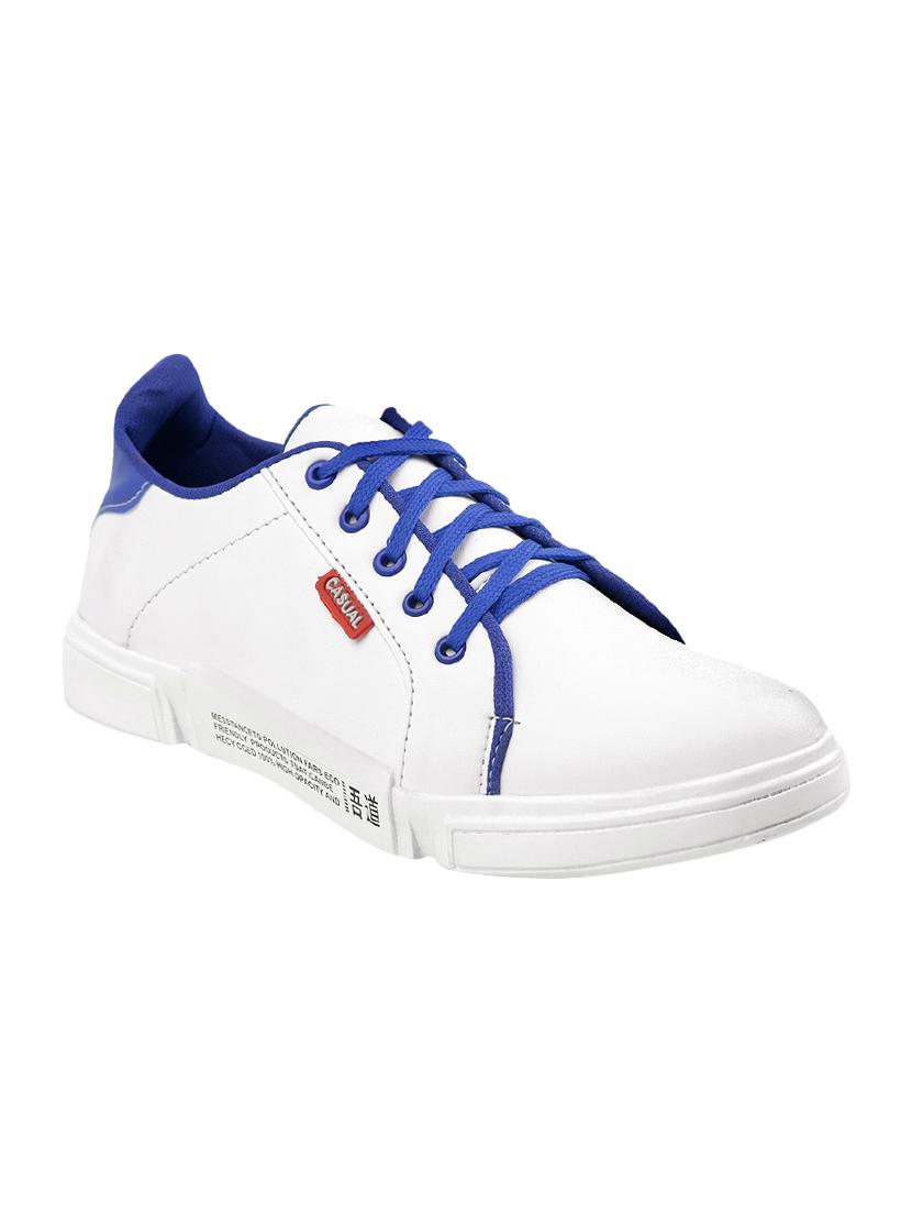 white leatherette lace up sneakers - 16833386 - Zoom Image - 1