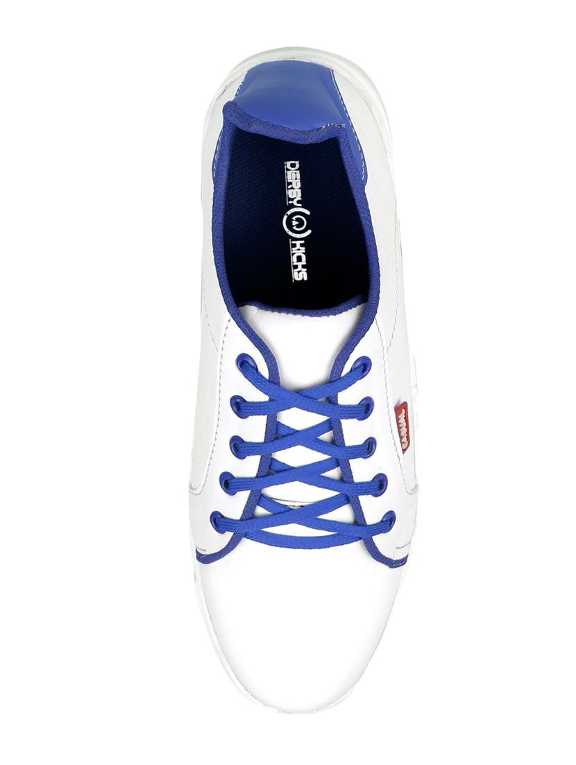 white leatherette lace up sneakers - 16833386 - Zoom Image - 4