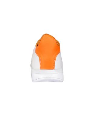 white leatherette lace up sneakers - 16833388 - Standard Image - 3