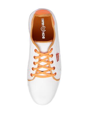 white leatherette lace up sneakers - 16833388 - Standard Image - 4