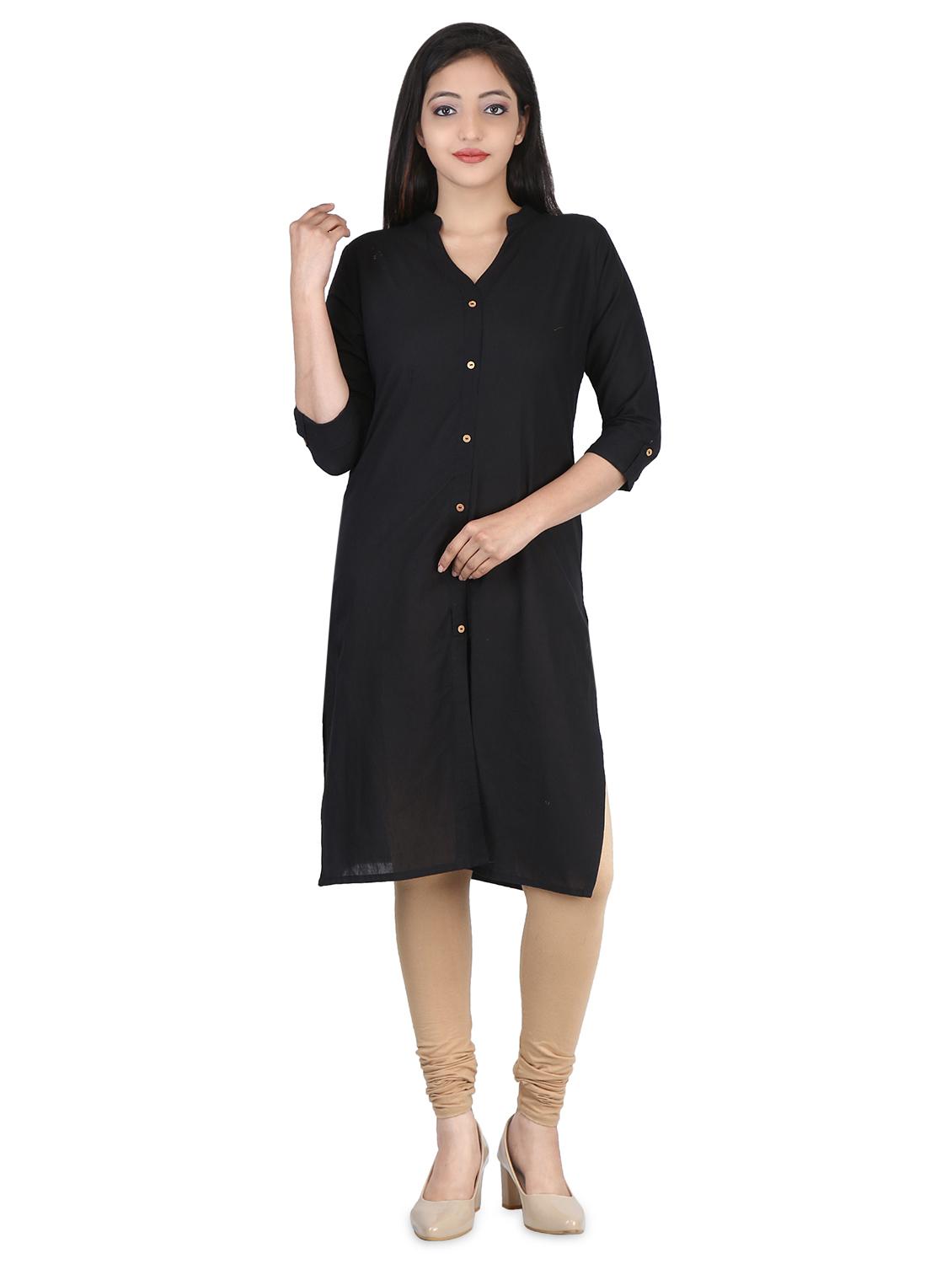 solid straight kurta - 16833475 - Zoom Image - 1