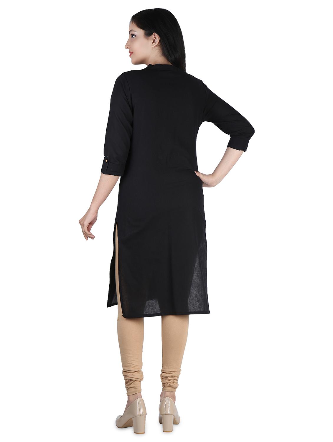 solid straight kurta - 16833475 - Zoom Image - 3