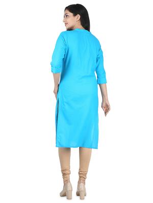 solid straight kurta - 16833476 - Standard Image - 3