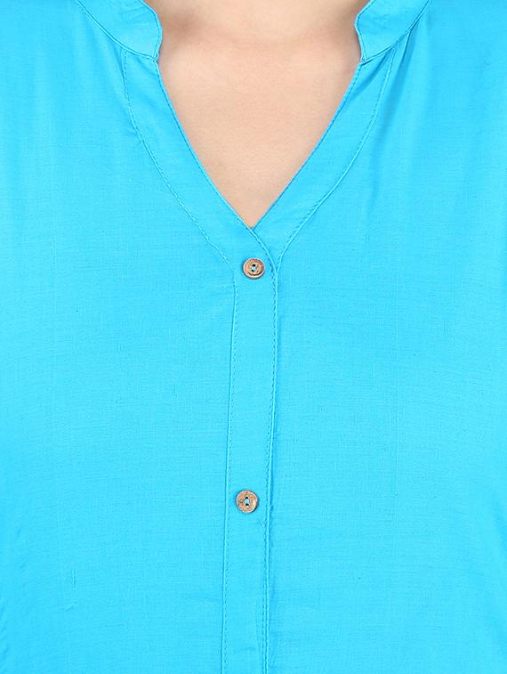 solid straight kurta - 16833476 - Zoom Image - 4