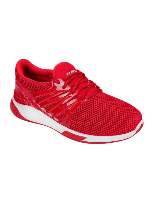 red mesh lace up sport shoes - 16834053 - Standard Image - 1